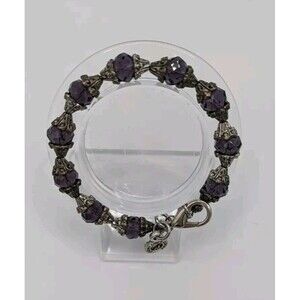 Chubby Chicos  Chunky Vintage Amethyst Charm Bracelet